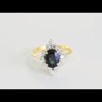 CR1406  ǹԹྪ  Gold:  3.4 g  Diamond: 12P = 0.48 ct  Blue Sapphire: 1.50 ct  Price: 20,000 Baht